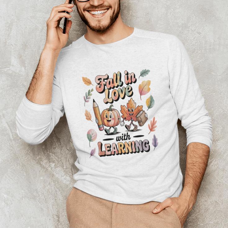 Fall In Love With Learning Teacher Autumn School Men's Long Sleeve T-Shirt, novelty gifts, funny gifts Fall In Love With Learning Teacher Autumn School Men's Long Sleeve T-Shirt, novelty gifts, funny gifts