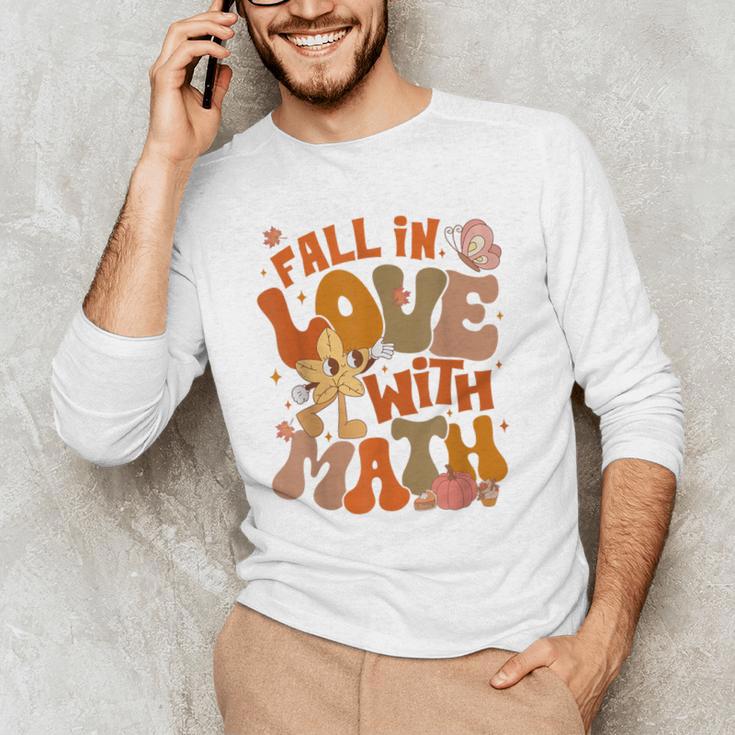 Fall In Love With Science Math Teacher Fall Thanksgiving Men's Long Sleeve T-Shirt, novelty gifts, funny gifts
