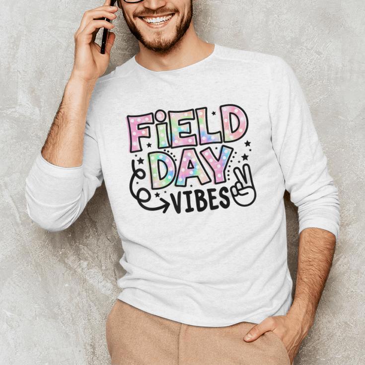 Field Day Vibes For Teacher Kids Happy Field Day 2025 Men's Long Sleeve T-Shirt, novelty gifts, funny gifts