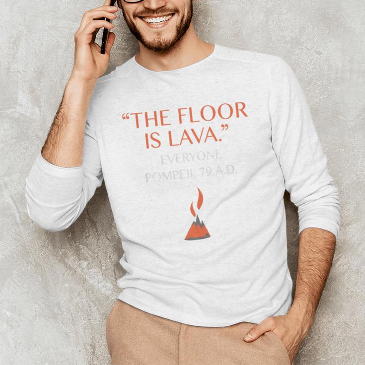 The Floor Is Lava For History Lovers & Teachers Premium Tri-Blend Men's Long Sleeve T-Shirt, novelty gifts, funny gifts