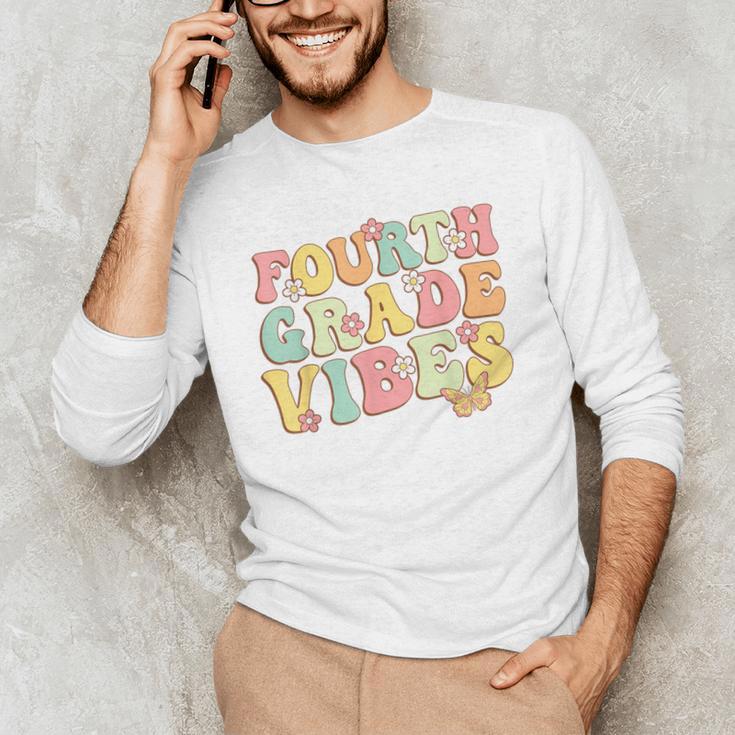 Fourth Grade Vibes Hello Team 4th Grade Teacher Kids Retro Men's Long Sleeve T-Shirt, novelty gifts, funny gifts Fourth Grade Vibes Hello Team 4th Grade Teacher Kids Retro Men's Long Sleeve T-Shirt, novelty gifts, funny gifts