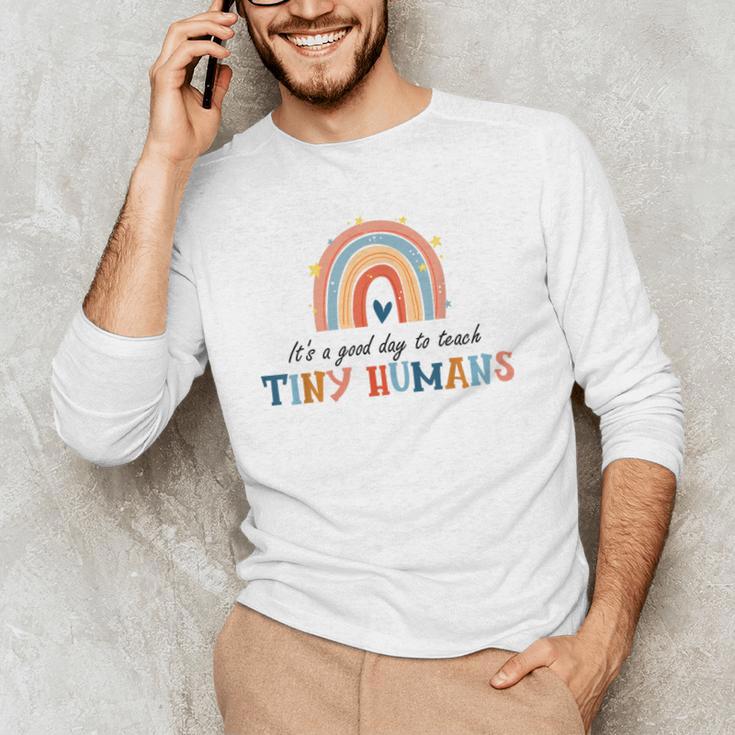 Good Day To Teach Tiny Humans Rainbow Teacher Men's Long Sleeve T-Shirt, novelty gifts, funny gifts Good Day To Teach Tiny Humans Rainbow Teacher Men's Long Sleeve T-Shirt, novelty gifts, funny gifts
