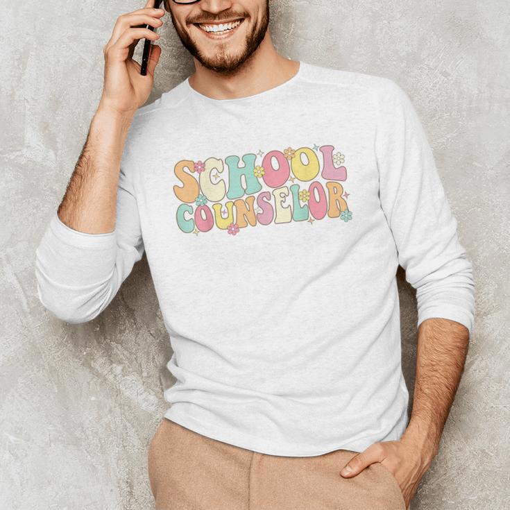 Groovy School Counselor Back To School Teacher Counseling Men's Long Sleeve T-Shirt, novelty gifts, funny gifts Groovy School Counselor Back To School Teacher Counseling Men's Long Sleeve T-Shirt, novelty gifts, funny gifts