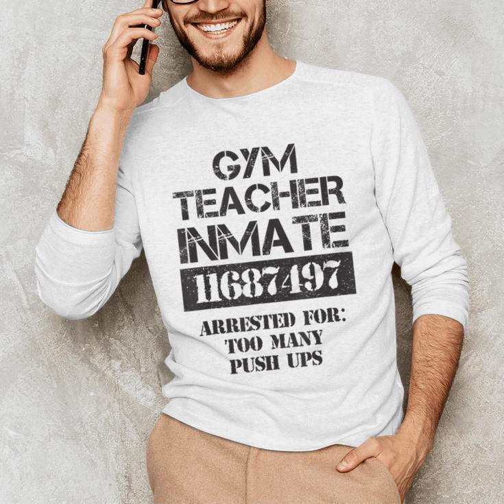 Halloween Gym Teacher Prisoner Costume Men's Long Sleeve T-Shirt, novelty gifts, funny gifts
