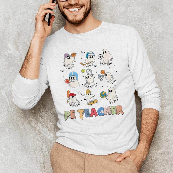 Halloween PE Teacher Spooky Physical Education Teacher Men's Long Sleeve T-Shirt, novelty gifts, funny gifts Halloween PE Teacher Spooky Physical Education Teacher Men's Long Sleeve T-Shirt, novelty gifts, funny gifts
