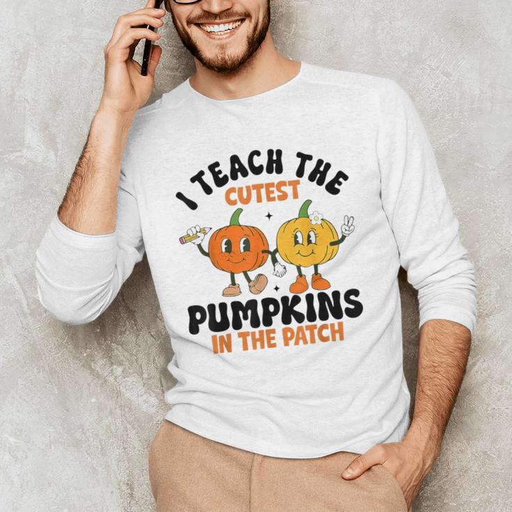 Halloween Teacher I Teach The Cutest Pumpkins In The Patch Men's Long Sleeve T-Shirt, novelty gifts, funny gifts
