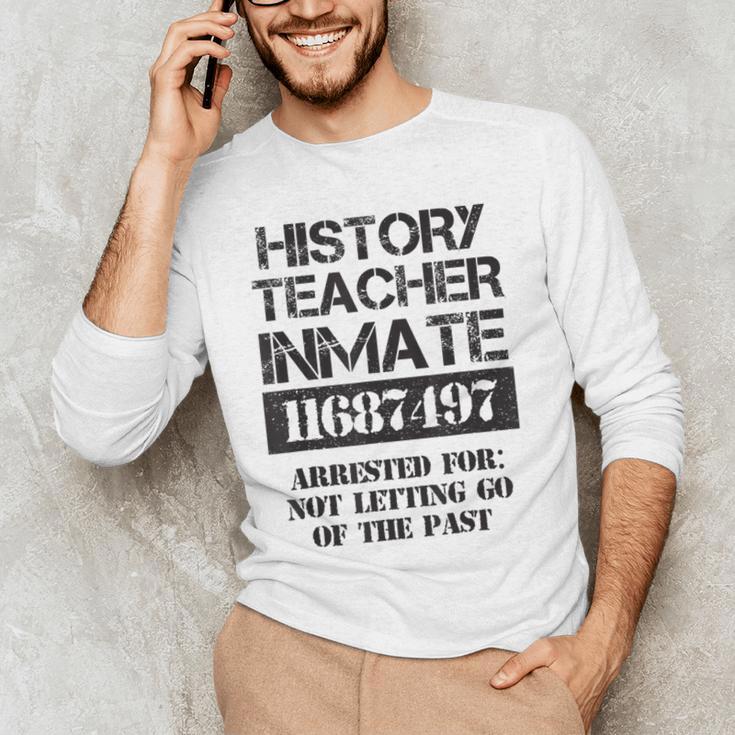 Halloween History Teacher Prisoner Costume Men's Long Sleeve T-Shirt, novelty gifts, funny gifts