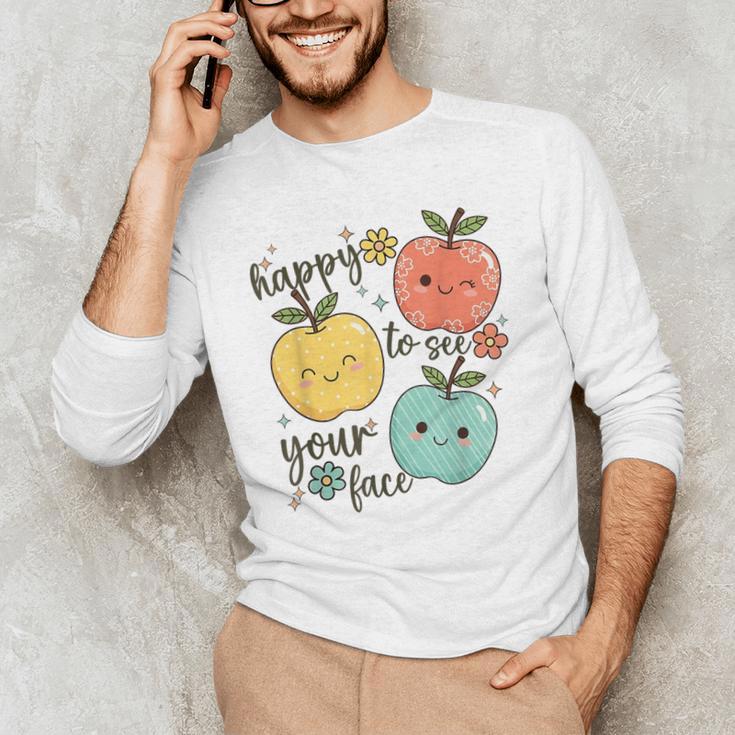 Happy To See Your Face Teacher Apple Men's Long Sleeve T-Shirt, novelty gifts, funny gifts Happy To See Your Face Teacher Apple Men's Long Sleeve T-Shirt, novelty gifts, funny gifts