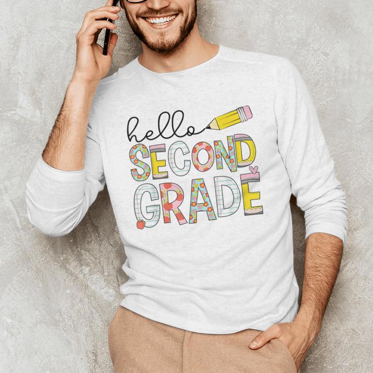 Hello Second Grade Team 2nd Grade Back To School Teacher Kid Men's Long Sleeve T-Shirt, novelty gifts, funny gifts Hello Second Grade Team 2nd Grade Back To School Teacher Kid Men's Long Sleeve T-Shirt, novelty gifts, funny gifts