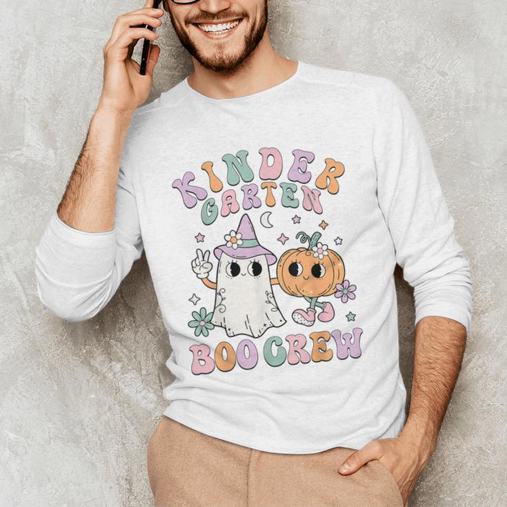 Kindergarten Boo Crew Halloween Floral Ghost Kinder Teacher Men's Long Sleeve T-Shirt, novelty gifts, funny gifts Kindergarten Boo Crew Halloween Floral Ghost Kinder Teacher Men's Long Sleeve T-Shirt, novelty gifts, funny gifts