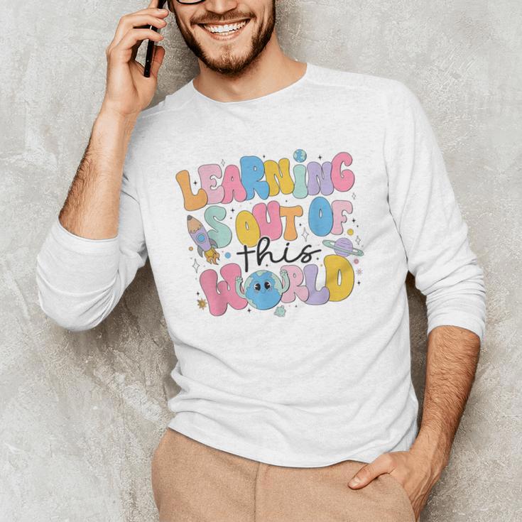Learning Is Out Of This World Solar System Science Teacher Men's Long Sleeve T-Shirt, novelty gifts, funny gifts Learning Is Out Of This World Solar System Science Teacher Men's Long Sleeve T-Shirt, novelty gifts, funny gifts