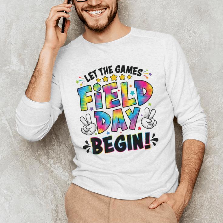 Let The Games Field Day Begin Tie Dye Adults Teacher Kids Men's Long Sleeve T-Shirt, novelty gifts, funny gifts Let The Games Field Day Begin Tie Dye Adults Teacher Kids Men's Long Sleeve T-Shirt, novelty gifts, funny gifts