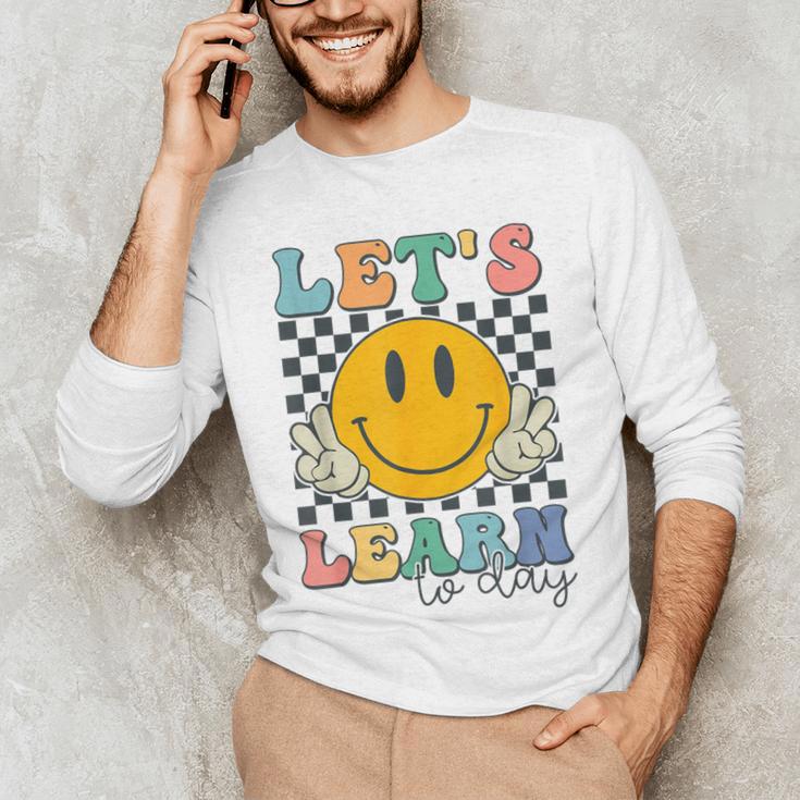 Let's Learn Today Smile Face Back To School For Teacher Kids Men's Long Sleeve T-Shirt, novelty gifts, funny gifts