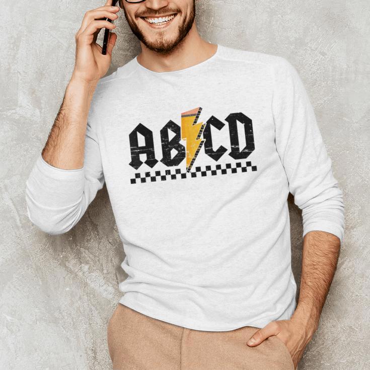 Lightning Pencil Rock'n Roll ABCD Teacher Back To School Kid Men's Long Sleeve T-Shirt, novelty gifts, funny gifts Lightning Pencil Rock'n Roll ABCD Teacher Back To School Kid Men's Long Sleeve T-Shirt, novelty gifts, funny gifts