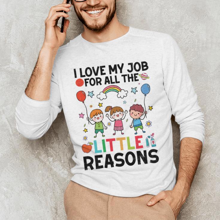 Love Job For Little Reasons Daycare Teacher Graphic Men's Long Sleeve T-Shirt, novelty gifts, funny gifts