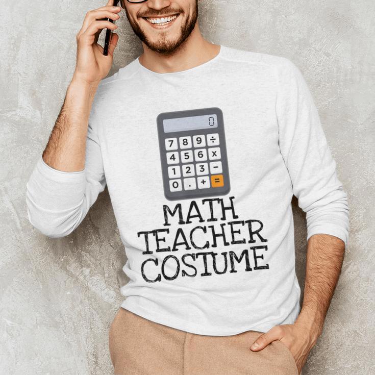 Math Teacher Costume Tshirt Halloween High School Calculator Men's Long Sleeve T-Shirt, novelty gifts, funny gifts