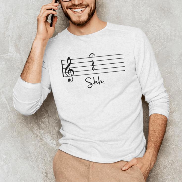 Music Notes Shirt Shh Quarter Fermata Teacher Men's Long Sleeve T-Shirt, novelty gifts, funny gifts