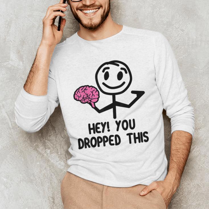Nerdy Hey You Dropped This Brain Math Teacher Men's Long Sleeve T-Shirt, novelty gifts, funny gifts