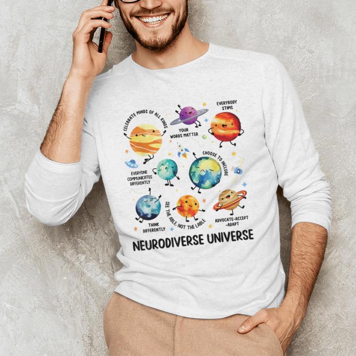 Neurodiverse Universe Space Planet Special Education Teacher Men's Long Sleeve T-Shirt, novelty gifts, funny gifts