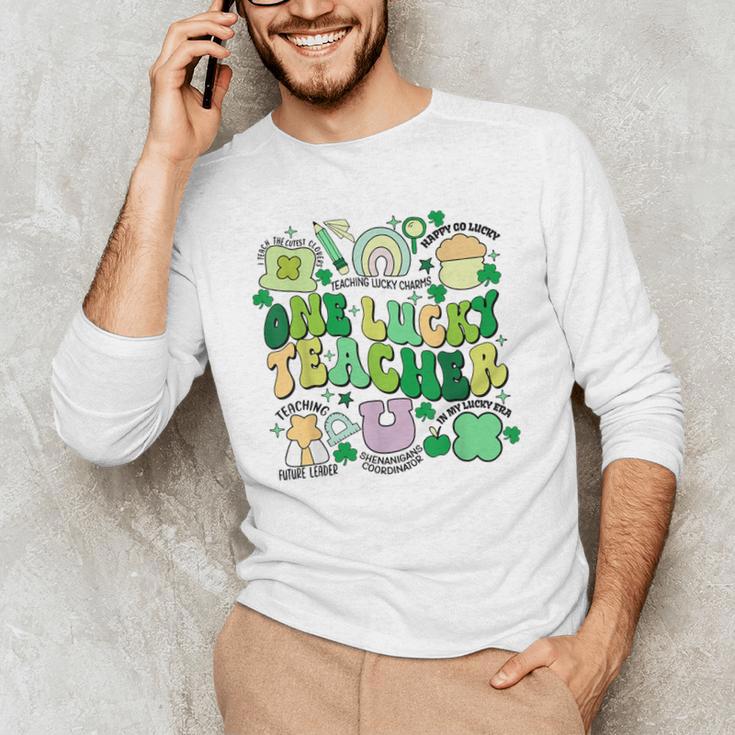 One Lucky Teacher St Patrick's Day Irish Teacher Lucky Era Men's Long Sleeve T-Shirt, novelty gifts, funny gifts