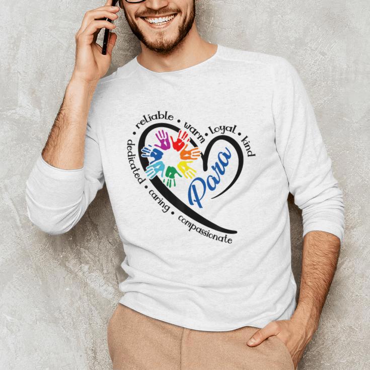 Para Heart Teacher Paraprofessional Paraeducator Men Women Men's Long Sleeve T-Shirt, novelty gifts, funny gifts