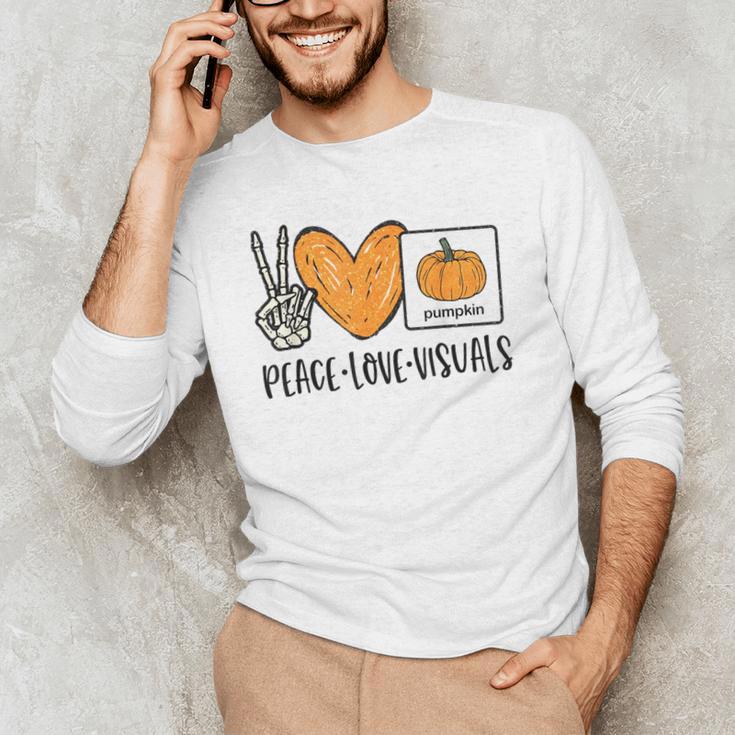 Peace Love Visuals Sped Teacher Pumpkin Skeleton Halloween Men's Long Sleeve T-Shirt, novelty gifts, funny gifts Peace Love Visuals Sped Teacher Pumpkin Skeleton Halloween Men's Long Sleeve T-Shirt, novelty gifts, funny gifts