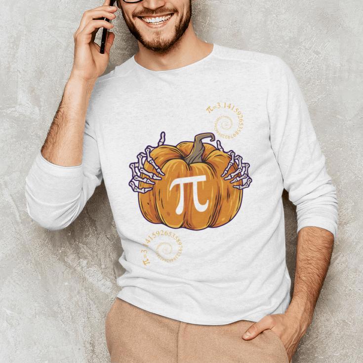 Pi Day Pumpkin Pi Math Teacher Halloween Costume Men's Long Sleeve T-Shirt, novelty gifts, funny gifts