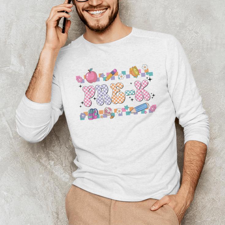 Pre-K Back To School Teachers Kids 1st Day Of School Men's Long Sleeve T-Shirt, novelty gifts, funny gifts