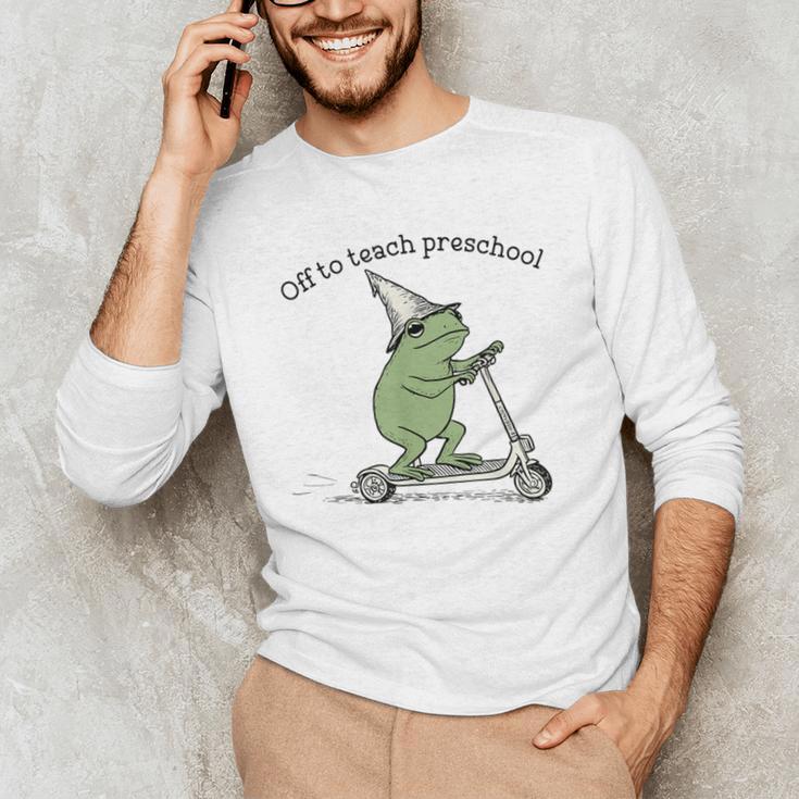 Pre K Grade Teacher Frog Back To School Preschool Men's Long Sleeve T-Shirt, novelty gifts, funny gifts