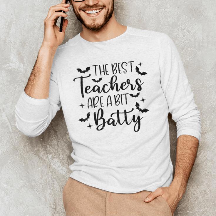 Retro The Best Teachers Are A Bit Batty Halloween Teacher Men's Long Sleeve T-Shirt, novelty gifts, funny gifts Retro The Best Teachers Are A Bit Batty Halloween Teacher Men's Long Sleeve T-Shirt, novelty gifts, funny gifts