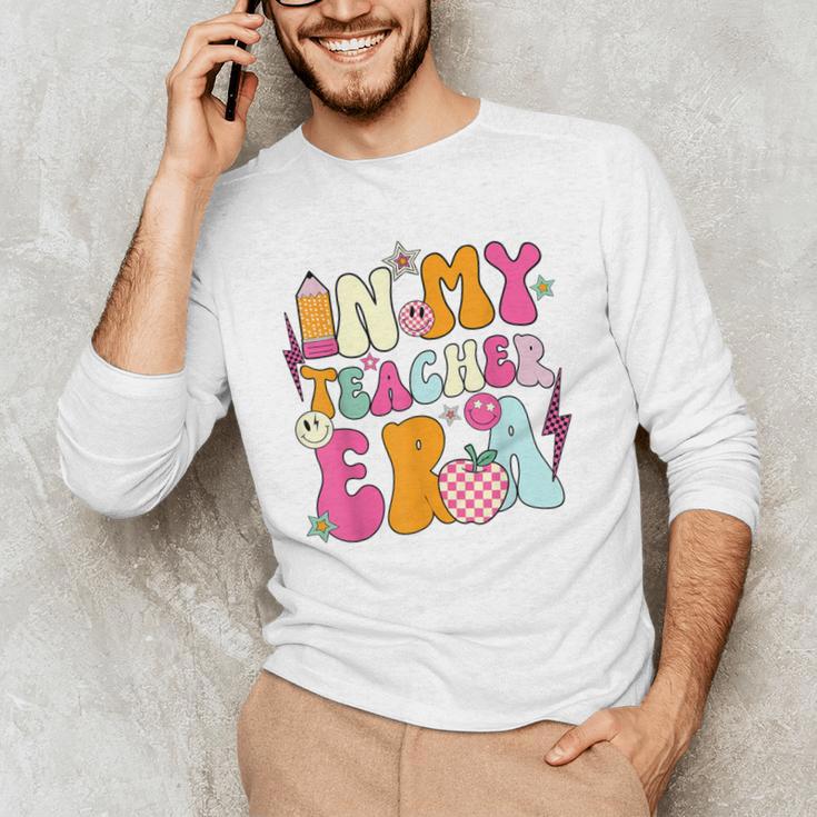 Retro Groovy In My Teaching Era Best Teacher Appreciation Men's Long Sleeve T-Shirt, novelty gifts, funny gifts