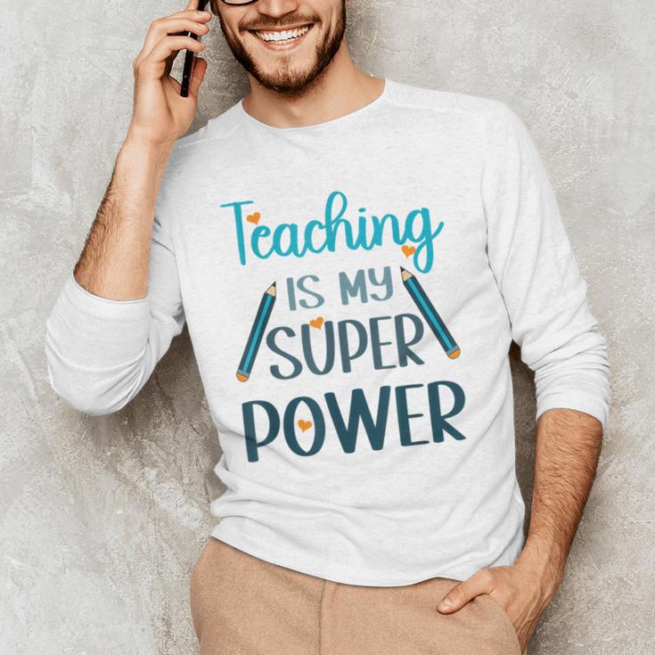 Retro Groovy Teaching Is My Super Power Teacher's Present Men Women Men's Long Sleeve T-Shirt, novelty gifts, funny gifts Retro Groovy Teaching Is My Super Power Teacher's Present Men Women Men's Long Sleeve T-Shirt, novelty gifts, funny gifts