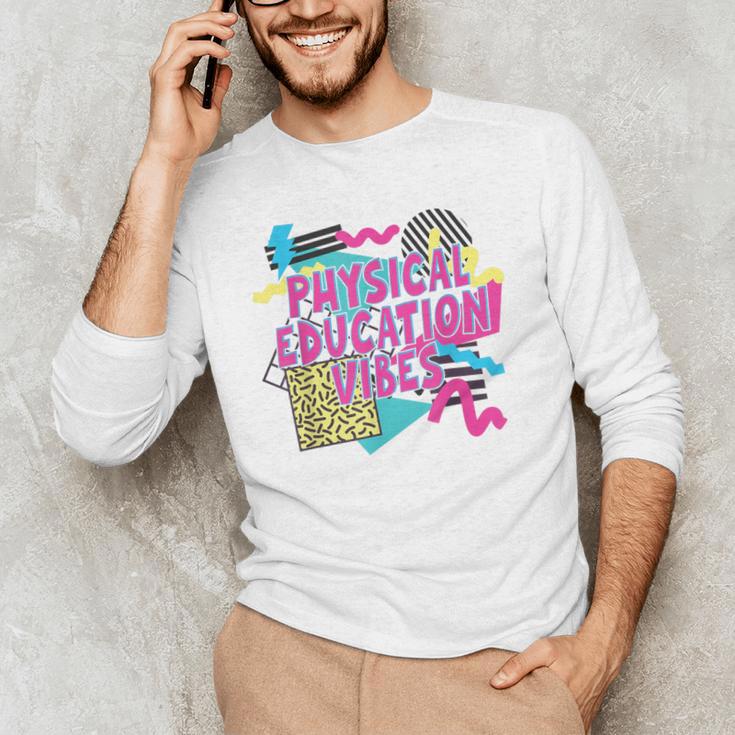 Retro Physical Education Vibes Gym Teacher Phys Ed Teacher Men's Long Sleeve T-Shirt, novelty gifts, funny gifts Retro Physical Education Vibes Gym Teacher Phys Ed Teacher Men's Long Sleeve T-Shirt, novelty gifts, funny gifts