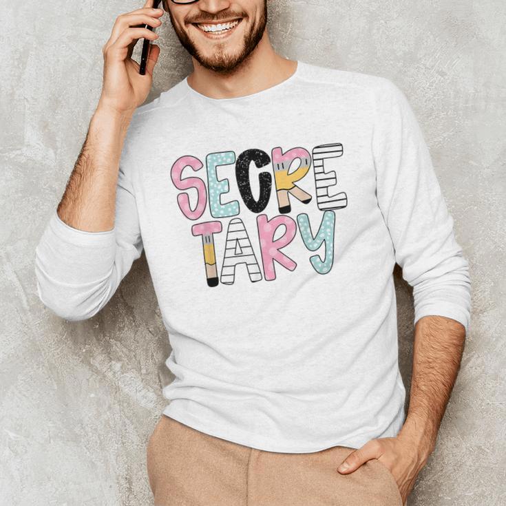 Retro Secretary Back To School Teacher Appreciation Men's Long Sleeve T-Shirt, novelty gifts, funny gifts Retro Secretary Back To School Teacher Appreciation Men's Long Sleeve T-Shirt, novelty gifts, funny gifts