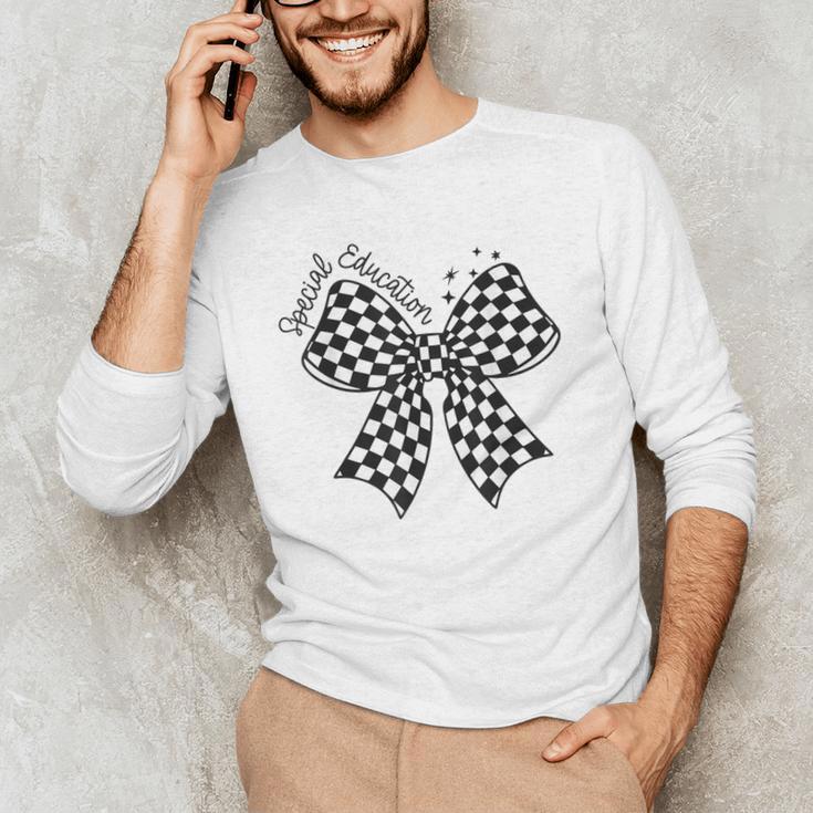 Retro Special Education Squad Coquette Bow SPED Teacher Men's Long Sleeve T-Shirt, novelty gifts, funny gifts