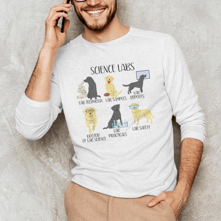 Science Labs Dogs Labrador Retriever Science Teacher Men's Long Sleeve T-Shirt, novelty gifts, funny gifts