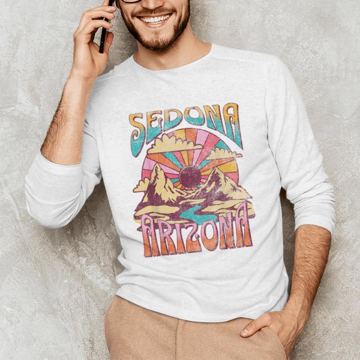 Sedona Arizona Nature Hiking Mountains Outdoors Vintage Men's Long Sleeve T-Shirt, novelty gifts, funny gifts