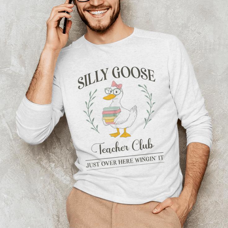 Silly Goose Teacher Club Men's Long Sleeve T-Shirt, novelty gifts, funny gifts