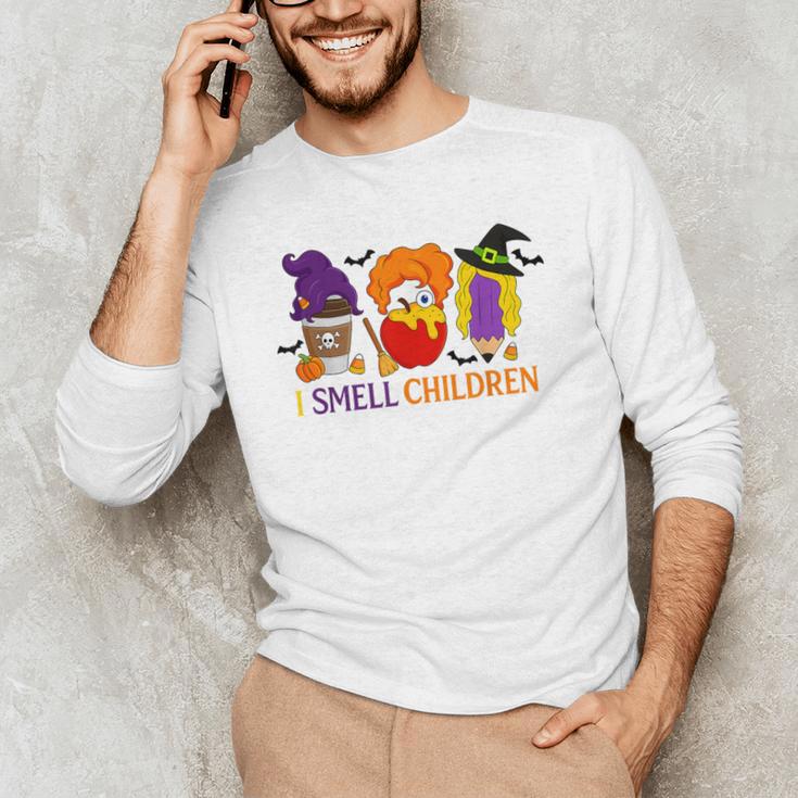 I Smell Children Witch Teacher Halloween Trick Or Teach Men's Long Sleeve T-Shirt, novelty gifts, funny gifts I Smell Children Witch Teacher Halloween Trick Or Teach Men's Long Sleeve T-Shirt, novelty gifts, funny gifts