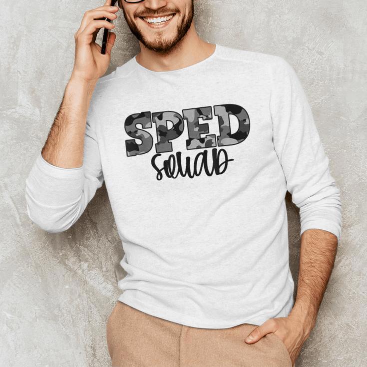 Special Education Squad Camo SPED Teacher Men's Long Sleeve T-Shirt, novelty gifts, funny gifts