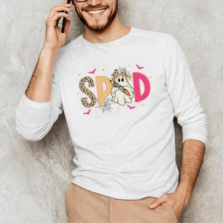 Sped Teacher Halloween Ghost Special Education Preppy Fall Men's Long Sleeve T-Shirt, novelty gifts, funny gifts