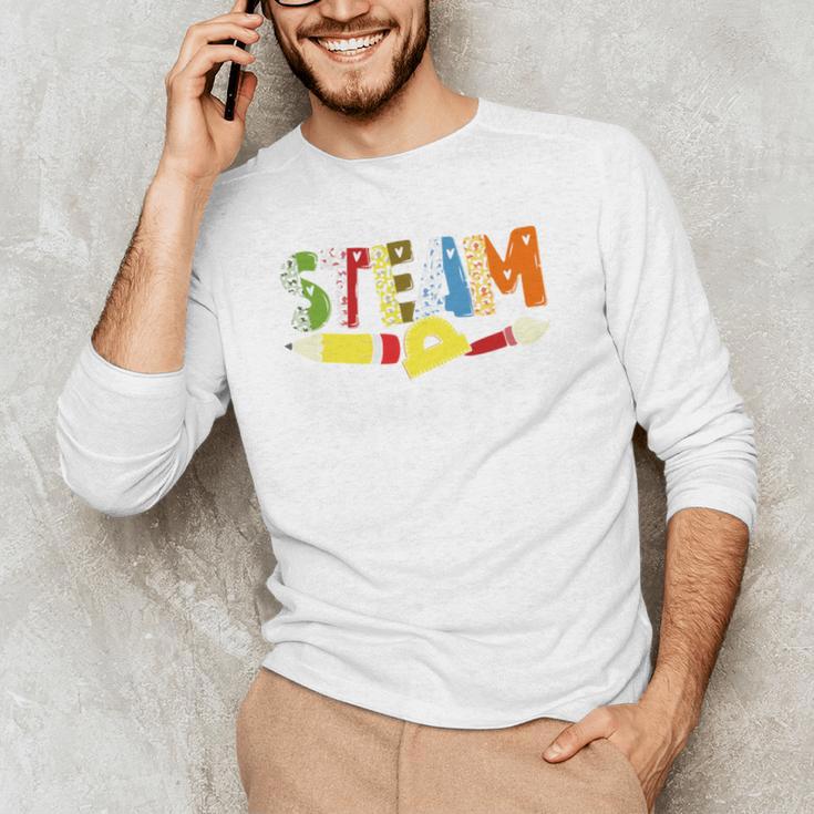 Steam Teacher Science Tech Engineering Arts Maker Men's Long Sleeve T-Shirt, novelty gifts, funny gifts