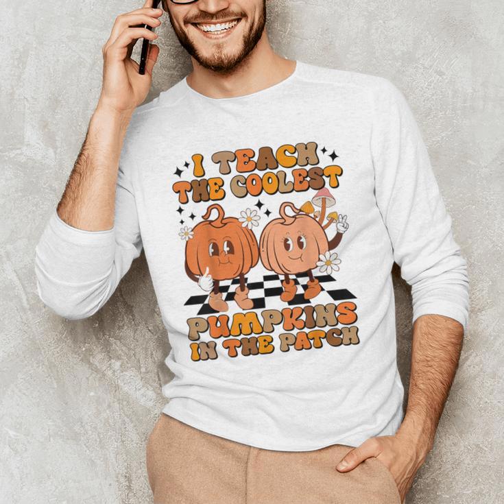 I Teach The Coolest Pumpkins In The Patch Teacher Halloween Men's Long Sleeve T-Shirt, novelty gifts, funny gifts I Teach The Coolest Pumpkins In The Patch Teacher Halloween Men's Long Sleeve T-Shirt, novelty gifts, funny gifts