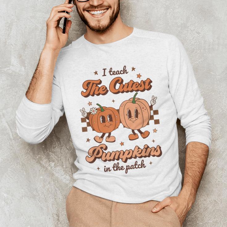 I Teach The Cutest Pumpkins In The Patch Retro Teacher Fall Men's Long Sleeve T-Shirt, novelty gifts, funny gifts I Teach The Cutest Pumpkins In The Patch Retro Teacher Fall Men's Long Sleeve T-Shirt, novelty gifts, funny gifts