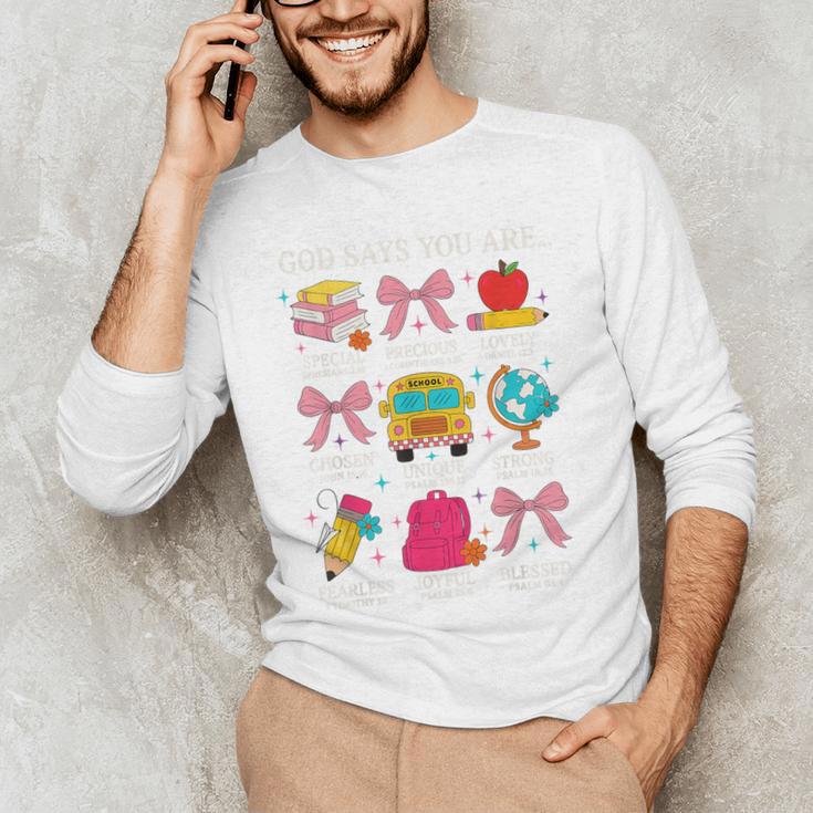 Teacher Christian God Says I Am Faith Religious Bible Verse Men's Long Sleeve T-Shirt, novelty gifts, funny gifts Teacher Christian God Says I Am Faith Religious Bible Verse Men's Long Sleeve T-Shirt, novelty gifts, funny gifts