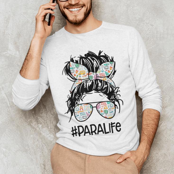 Teacher Para Life Tee Paraprofessional Cute Messy Bun Men's Long Sleeve T-Shirt, novelty gifts, funny gifts Teacher Para Life Tee Paraprofessional Cute Messy Bun Men's Long Sleeve T-Shirt, novelty gifts, funny gifts