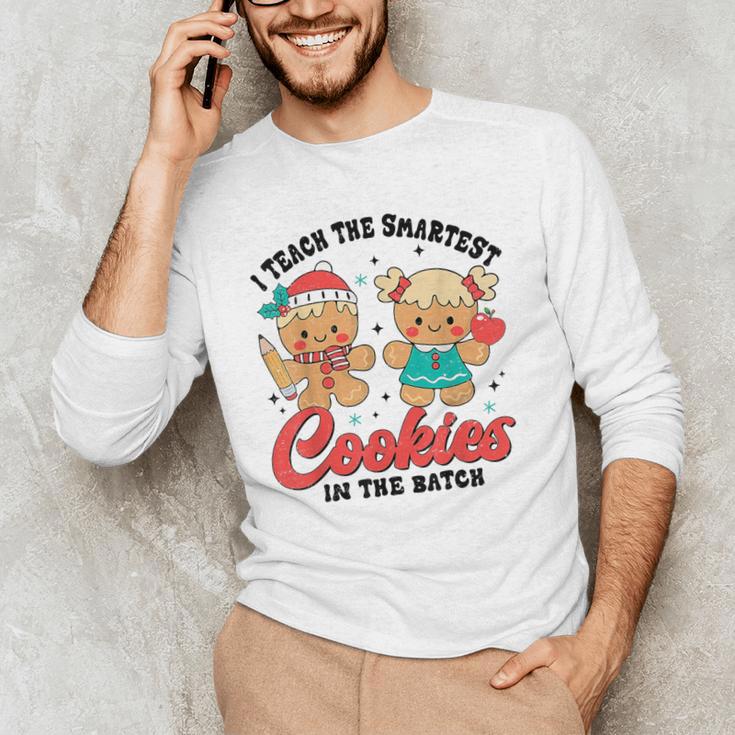 Teacher Of Smart Cookies Cute Gingerbread Teacher Christmas Men's Long Sleeve T-Shirt, novelty gifts, funny gifts