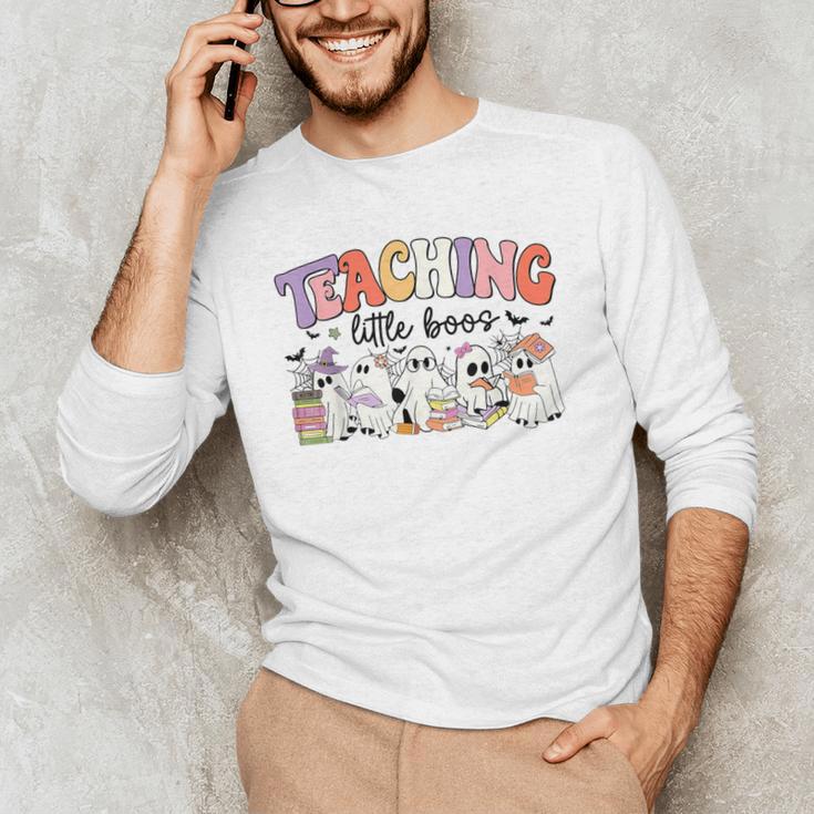 Teaching My Little Boos Teacher Ghost Teacher Halloween For Men Women Kids Men's Long Sleeve T-Shirt, novelty gifts, funny gifts