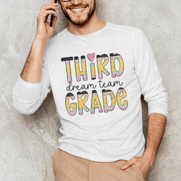 Third Grade Dream Team Back To School 3rd Grade Teacher Men's Long Sleeve T-Shirt, novelty gifts, funny gifts