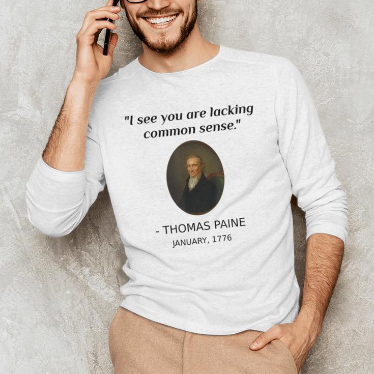 Thomas Paine Common Sense USA History Teacher Student Men's Long Sleeve T-Shirt, novelty gifts, funny gifts